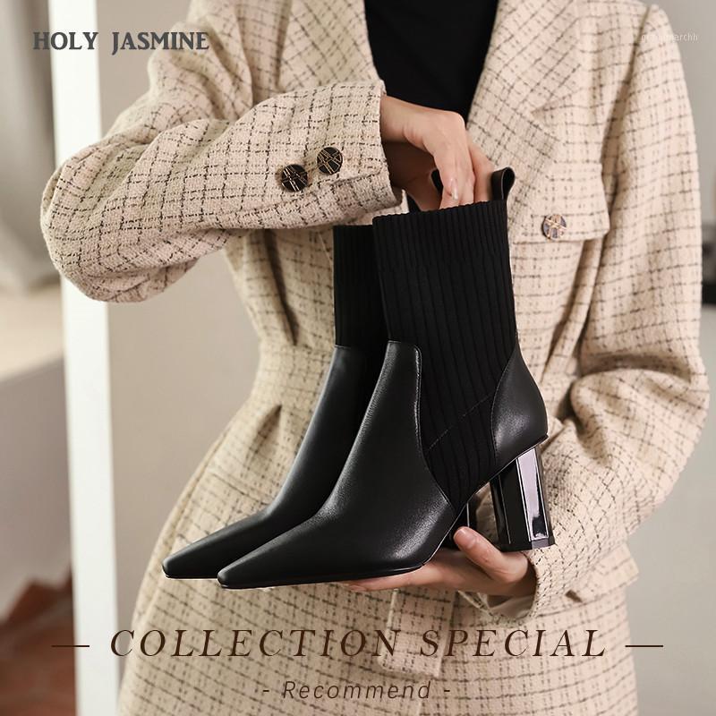 New Genuine Leather Women Boots 2020 Autumn Winter Wool Tube Slip-On Oval Heel Pointed Toe Ankle Boots for Women High (5cm-8cm)1, Black flannel
New Genuine Leather Women Boots 2020 Autumn Winter Wool Tube Slip-On Oval Heel Pointed Toe Ankle Boots for Women High (5cm-8cm)1, Black flannel