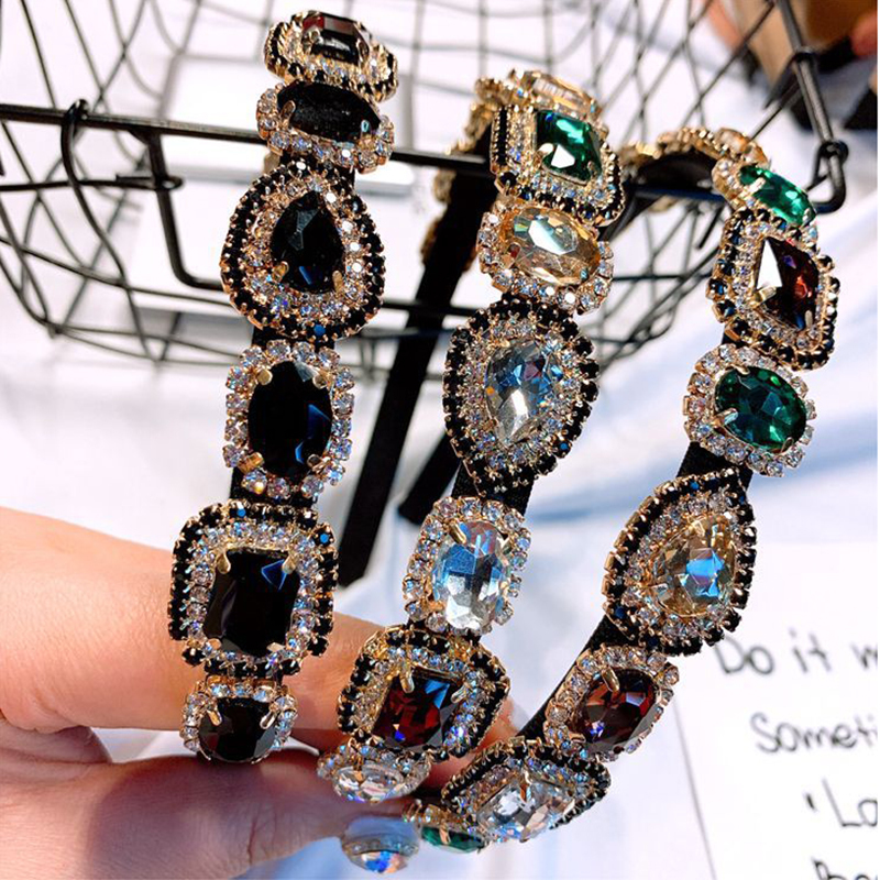 Baroque Style Women Headbands Fashion Rhinestone Sport Hair tools Bands accessories for Girl High Quality Bohemian Hairband Hair Jewelry