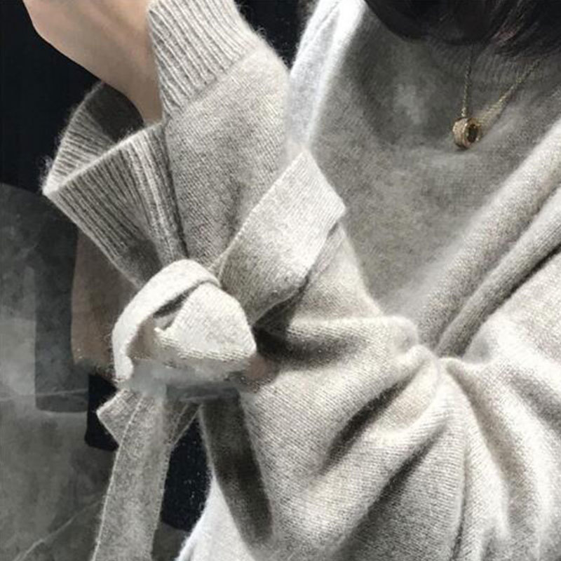JXMYY high quality wool knitted 2 piece set cashmere loose sweater pullover elastic wiast pants suit women tracksuit 201120