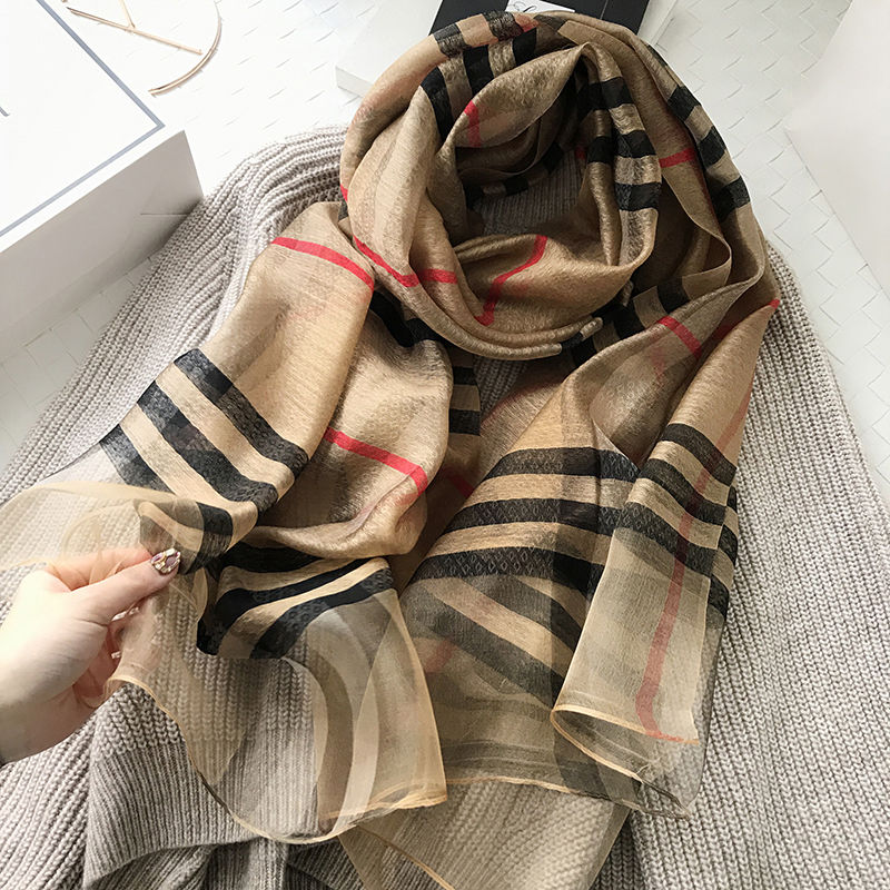 2021 Ladies' Scarf All-around Checked Scarf Shawl Pure silk lightweight shawl Silk Scarf Spring/Summer 180*90cm, Blue;gray
2021 Ladies' Scarf All-around Checked Scarf Shawl Pure silk lightweight shawl Silk Scarf Spring/Summer 180*90cm, Blue;gray