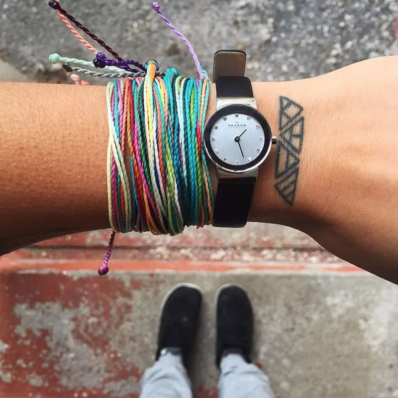 Handmade Wax Thread Woved Bracelets for Women Multilayer Woven Friendship Bracelet String Bracelets Multicolour Adjustable Rope Hand Chain Bangle