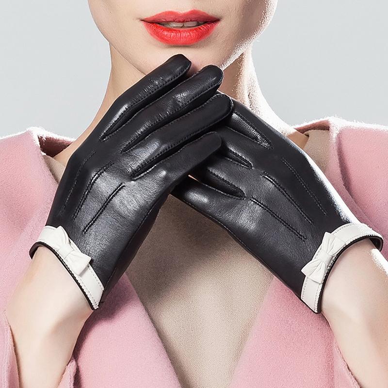 YY8756 Fall/Winter Genuine Leather Gloves Women Ladies Classic Black and White Bow Driving Mittens Touch Screen Short Thin Luvas
YY8756 Fall/Winter Genuine Leather Gloves Women Ladies Classic Black and White Bow Driving Mittens Touch Screen Short Thin Luvas