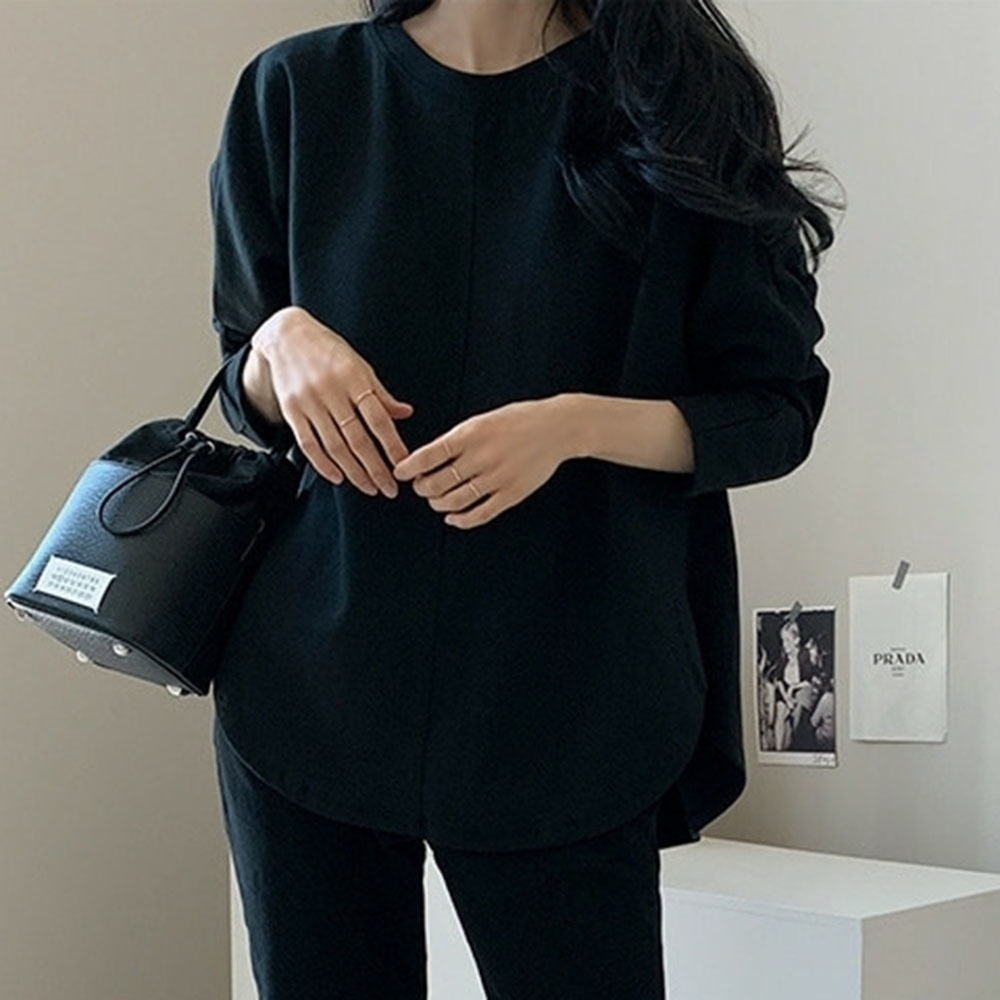 Korean Japanese White T Shirt Women Fashion Spring Solid Color Long Sleeve O Neck T-Shirt Loose Elegant Top Ropa Mujer 201014