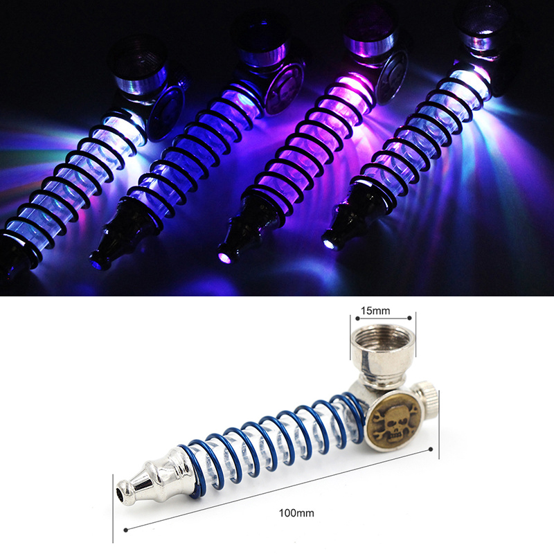 Luminous Bong Glowing Glass Pipe Popular Metal Light Smoking Pipes Mini Tobacco Cigarettes Pipes Men Colorful Portable hand Pipes
Luminous Bong Glowing Glass Pipe Popular Metal Light Smoking Pipes Mini Tobacco Cigarettes Pipes Men Colorful Portable hand Pipes