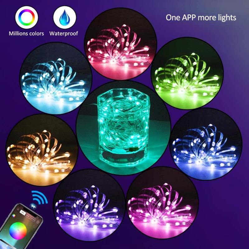 2-20m Christmas Tree Decoration Lights Smart Bluetooth LED xmas String Lights App Remote Control Christmas decor for home