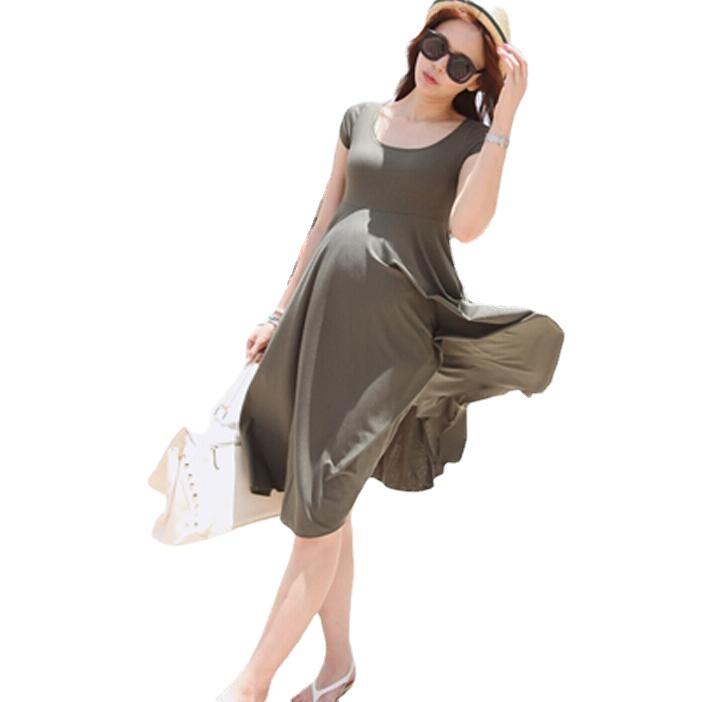 Maternity Dresses Clothing Summer Short-sleeve Dress One-piece Over-the-knee Full, White
Maternity Dresses Clothing Summer Short-sleeve Dress One-piece Over-the-knee Full, White