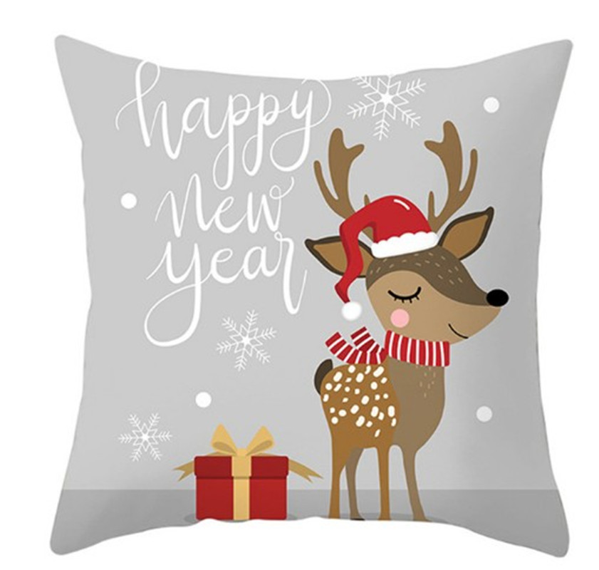 Cute Animal Pattern Cushion Cover Cartoon Christmas Style Pillow Cover for Home Sofa Car Decorative Throw Pillowcase