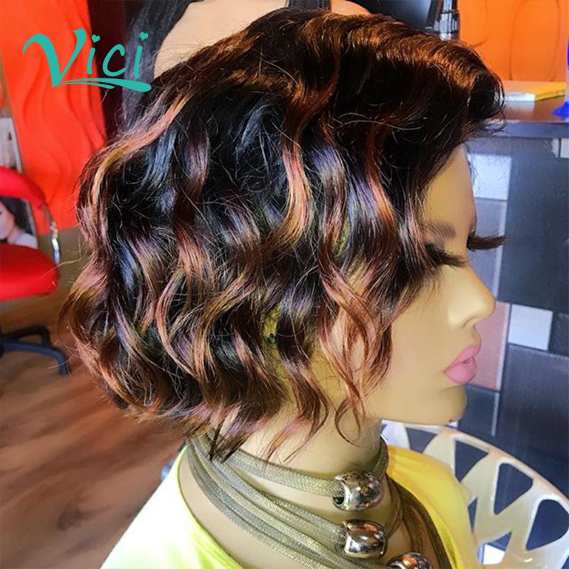 Highlight Wig Human Hair For Black Women Wavy Lace Front Wig Pre Plucked With Baby Hair Short Bob Pixie Cut Human 150%, As pic
Highlight Wig Human Hair For Black Women Wavy Lace Front Wig Pre Plucked With Baby Hair Short Bob Pixie Cut Human 150%, As pic