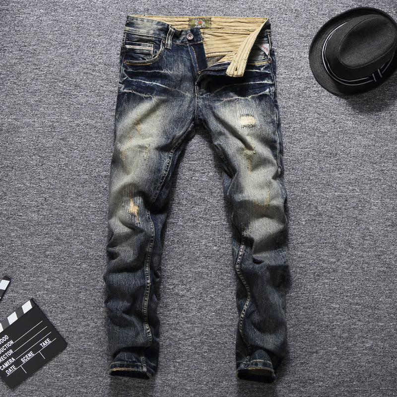 2021 New Fashion Streetwear Retro Yellow Washed Slim Fit Ripped Men Patchwork Hip Hop Pants Vintage Designer Homme Ve7f
2021 New Fashion Streetwear Retro Yellow Washed Slim Fit Ripped Men Patchwork Hip Hop Pants Vintage Designer Homme Ve7f