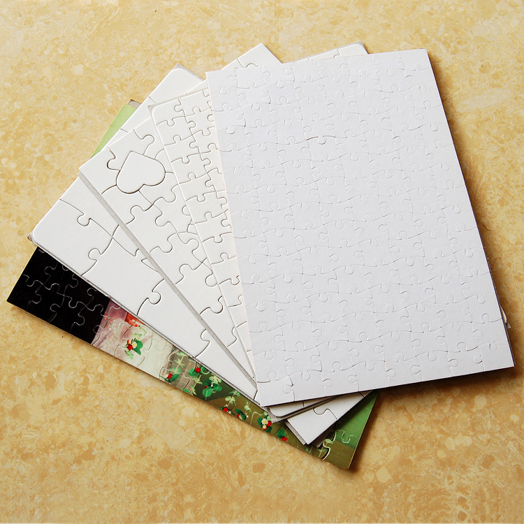 Sublimation Puzzle A5 Size 80pcs DIY Blank Puzzles White Puzzles Jigsaw Heat Printing Transfer Handmade Gift