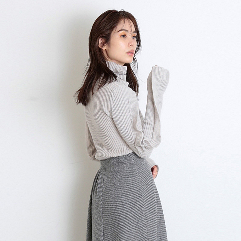 autumn high neck pullover sweater casual fashion wild thin wood ear knit sweater women 201204