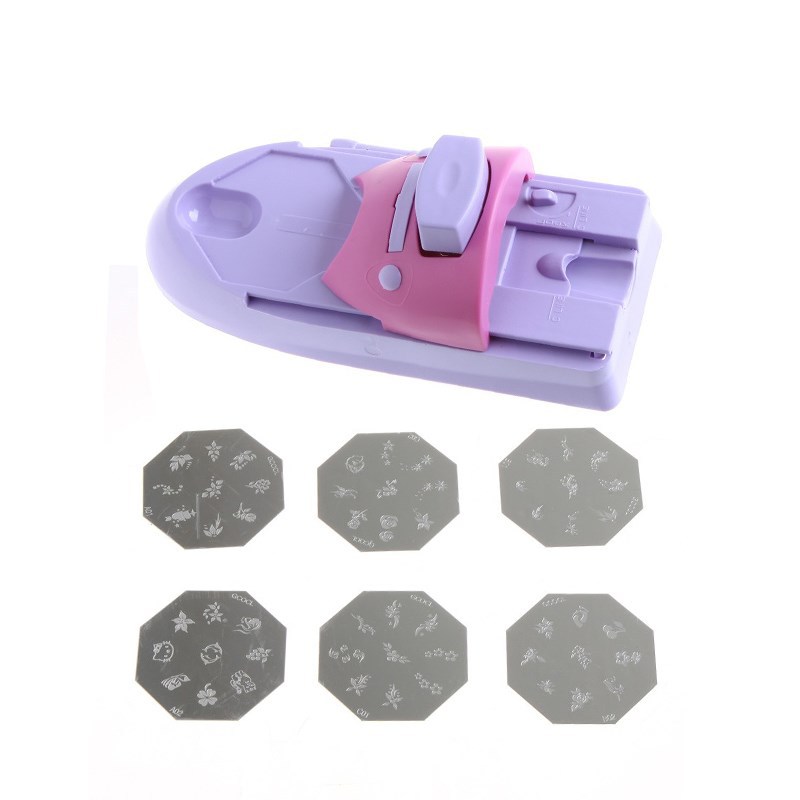 Nail Dryers Art Printer Machine DIY Portable Nail Stamping Manicure Tools with 6pcs Metal Stamp520