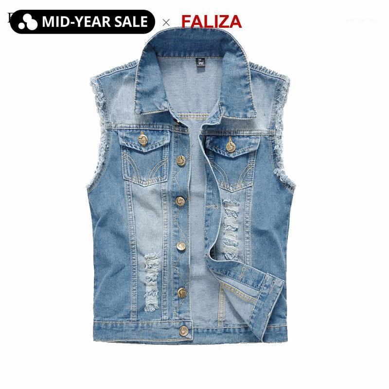 FALIZA Mens Spring Summer Autumn Men' Denim Vests Ripped Sleeveless Jeans Coat Male Waistcoats Tank Mens Jacket 6XL MJ-L1, Light blue
FALIZA Mens Spring Summer Autumn Men' Denim Vests Ripped Sleeveless Jeans Coat Male Waistcoats Tank Mens Jacket 6XL MJ-L1, Light blue