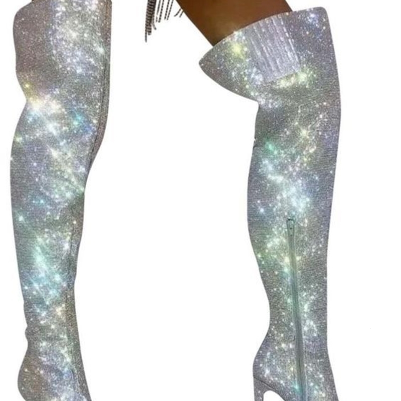 Boots Solid AB color diamond blingbling pointed knee high thin heel fashion street shooting trend boots 2LWJ, 2# shoe box
Boots Solid AB color diamond blingbling pointed knee high thin heel fashion street shooting trend boots 2LWJ, 2# shoe box