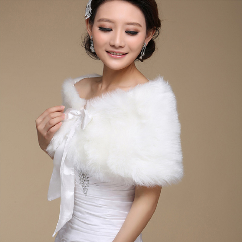 Jacket Fur Bolero Wraps Outerwear Winter Warm Bride Accessories Wraps & Jackets