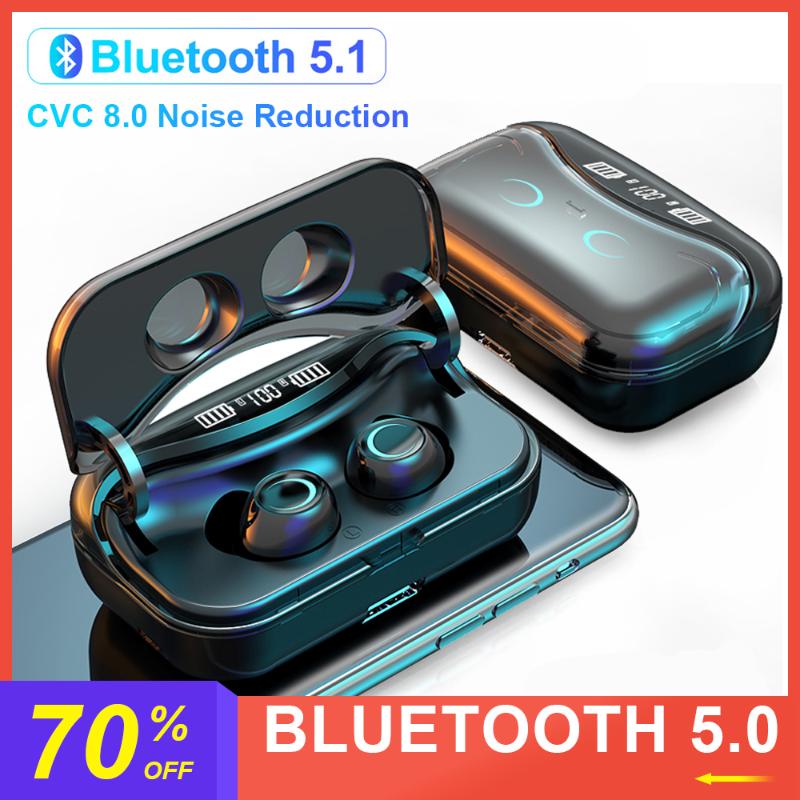 G08 TWS Bluetooth 5.1 Earphone Touch Control Wireless Headphons 9D HiFi IPX7 Waterproof Earbuds Headset with LED Display 2500mAh, Black
G08 TWS Bluetooth 5.1 Earphone Touch Control Wireless Headphons 9D HiFi IPX7 Waterproof Earbuds Headset with LED Display 2500mAh, Black