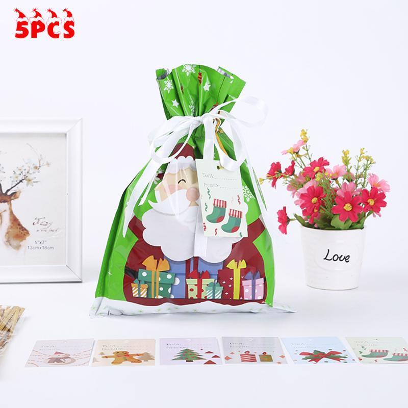 5pcs Gift Bags Drawstring Christmas Favor Party Candy Wrapping Festivals1