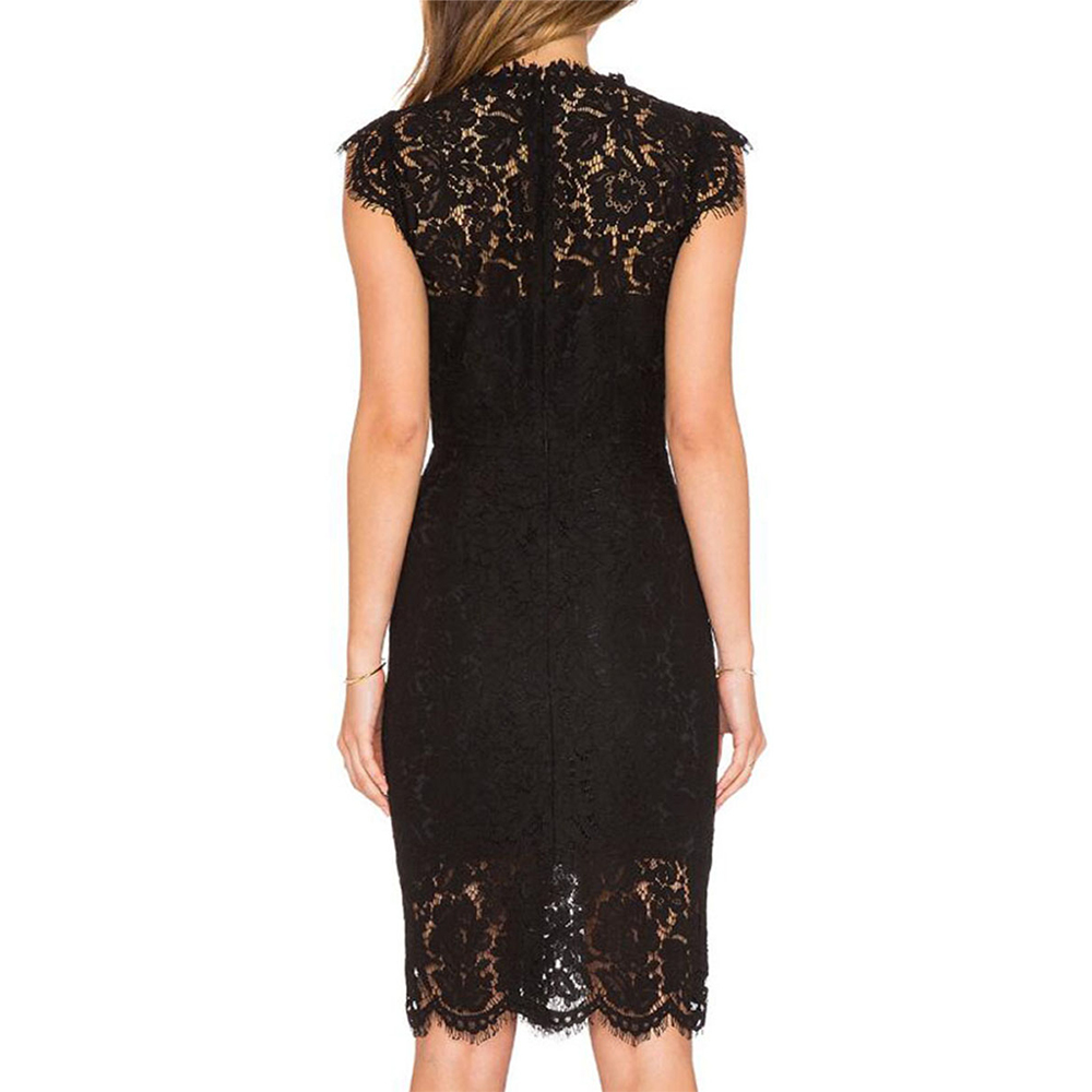 Summer Women Evening Party Dresses Sleeveless Lace Package Hip Bodycon Short Pencil Dress Lady Wrap Dresses