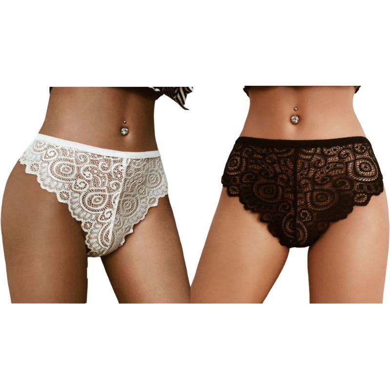 Womens Sexy Sheer Lace Underwear Briefs Mid Rise Paisley Floral Solid Jacquard Panties Seamless Scalloped Trim High Cut Thong, Black
Womens Sexy Sheer Lace Underwear Briefs Mid Rise Paisley Floral Solid Jacquard Panties Seamless Scalloped Trim High Cut Thong, Black