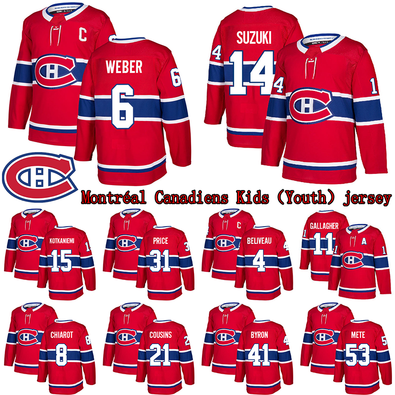 Custom Montréal Canadiens Kids (Youth) jersey 6 Shea Weber 14 Nick Suzuki 34 Jake Allen 11 Brendan Gallagher 13 Max Domi Hockey Jerseys, White
Custom Montréal Canadiens Kids (Youth) jersey 6 Shea Weber 14 Nick Suzuki 34 Jake Allen 11 Brendan Gallagher 13 Max Domi Hockey Jerseys, White