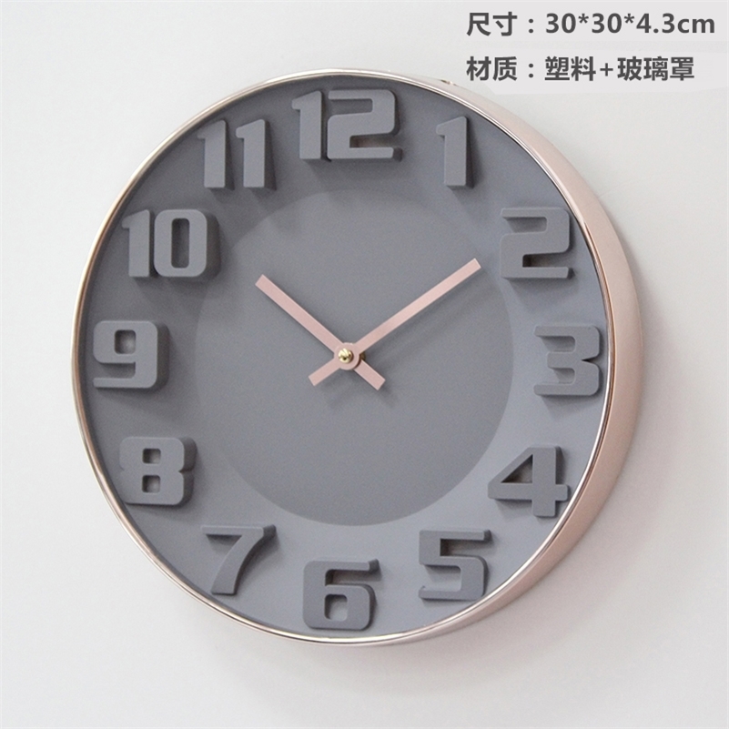Rose Gold 3D Wall Clock Kitchen Clocks Large Living Room Silent Bedroom Mechanism Watch Home Decor Relogio De Parede Gift SC576 LJ201211