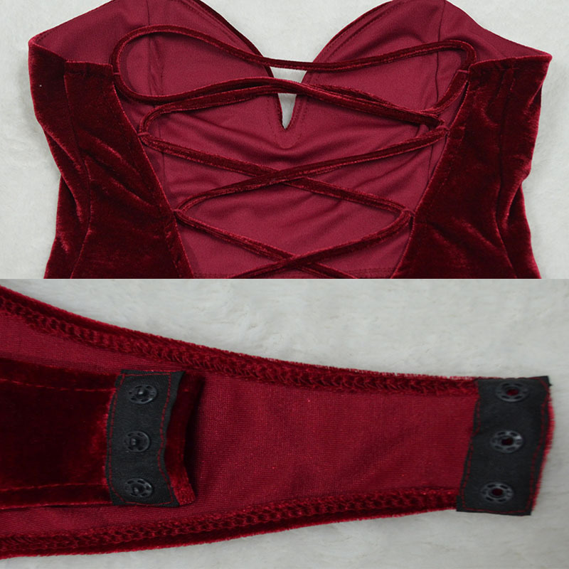 Casual Woman Sleeveless Strapless Velvet Bodysuit Sesy Backless V Neck Bodycon Jumpsuit Fashion Body Tops Clothes Women Suit T200323