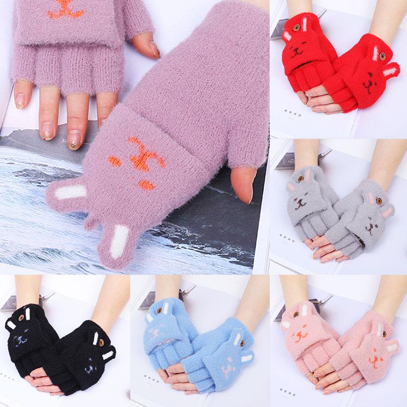 2020 Women Winter Knit Half Finger Cute Cartoon Cat Ears Fingerless Mittens Plush Thicken Female Warm Touch screen Flip Gloves
2020 Women Winter Knit Half Finger Cute Cartoon Cat Ears Fingerless Mittens Plush Thicken Female Warm Touch screen Flip Gloves