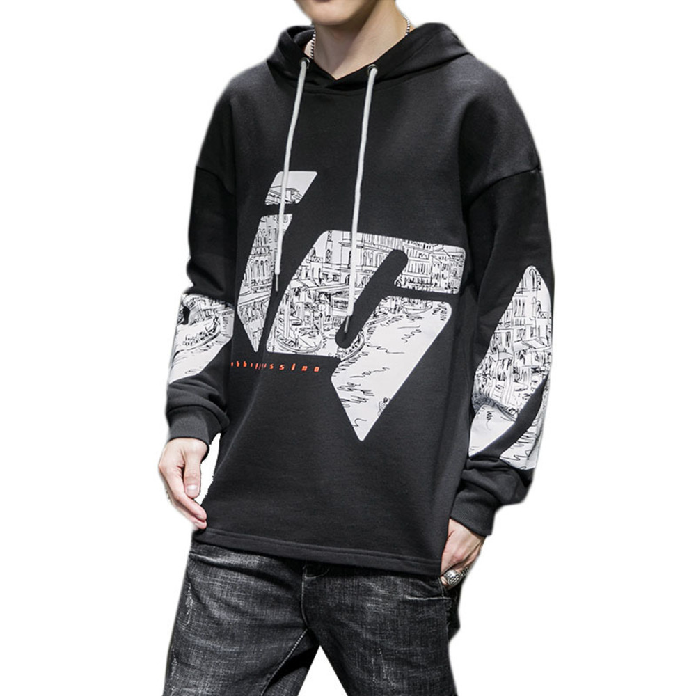 European American 2020 autumn casual printing loose pullover hooded Fashion Sweatshirts for Men long-sleeve top T-shirt, Black
European American 2020 autumn casual printing loose pullover hooded Fashion Sweatshirts for Men long-sleeve top T-shirt, Black