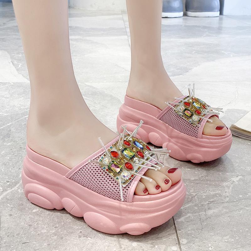Platform Women Slippers Luxury Designers Rhinestone Flip Flops Chunky Wedges Shoes Woman Ladies Outside 8cm Casual Beach Slides1, Black
Platform Women Slippers Luxury Designers Rhinestone Flip Flops Chunky Wedges Shoes Woman Ladies Outside 8cm Casual Beach Slides1, Black