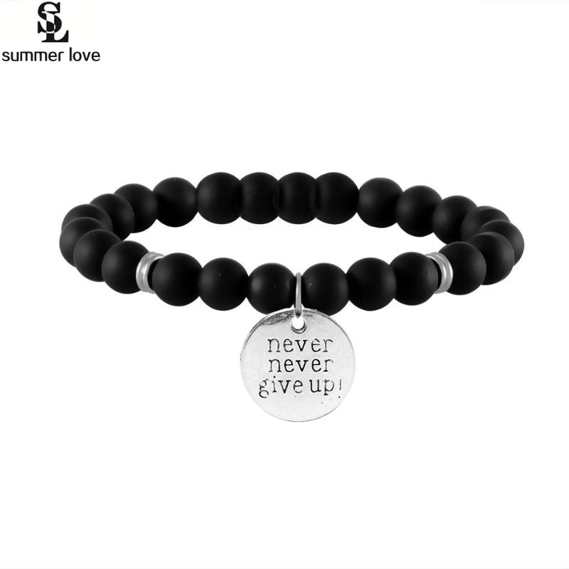 Charm Bracelets Natural Stone Strand Beaded Inspirational Bracelet For Women Never Give Up Live Your Dream Jewelry
Charm Bracelets Natural Stone Strand Beaded Inspirational Bracelet For Women Never Give Up Live Your Dream Jewelry