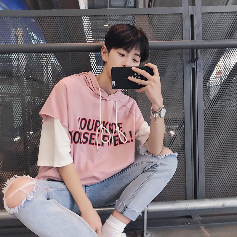 Fashion T Shirt Hood Half Sleeve Mens Letter Print T Shirts Loose Tee 2019 Fake Two Piece Hip Hop T Shirt Streetwear Shirt Men, Silver
Fashion T Shirt Hood Half Sleeve Mens Letter Print T Shirts Loose Tee 2019 Fake Two Piece Hip Hop T Shirt Streetwear Shirt Men, Silver