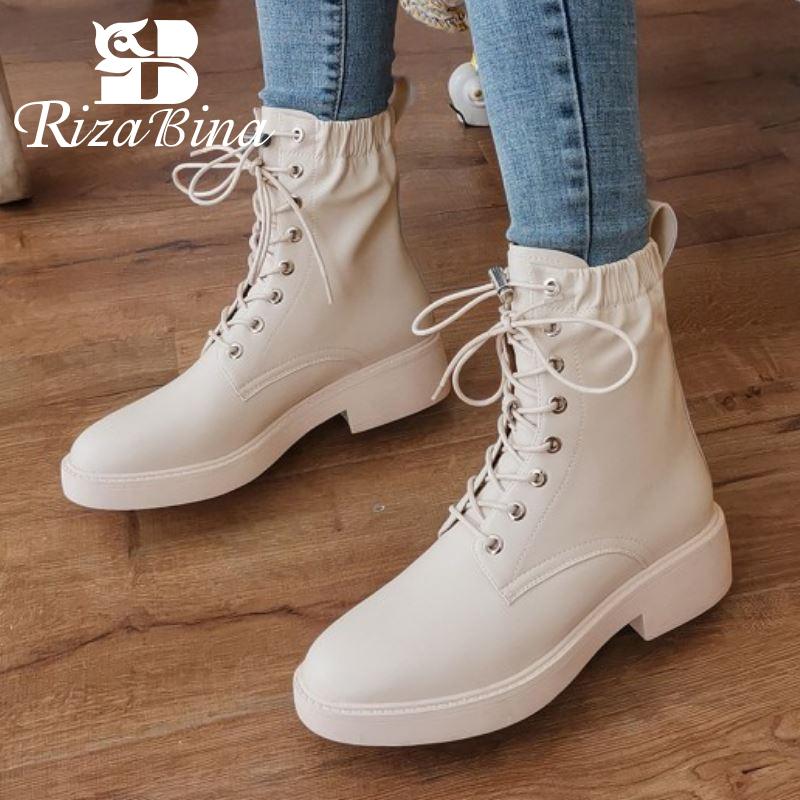 RIZABINA Real Leather Women Ankle Boots Stretch Lace Up Shoes Round Toe Winter Warm Boots Fashion Women Footwear Size 34-39, Beige
RIZABINA Real Leather Women Ankle Boots Stretch Lace Up Shoes Round Toe Winter Warm Boots Fashion Women Footwear Size 34-39, Beige