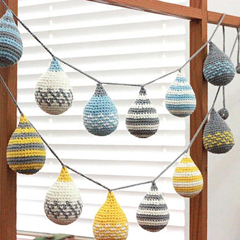 Nordic Hand-woven Knitted Cotton Water Drop Shape Pendant Wall Hanging Ornament
Nordic Hand-woven Knitted Cotton Water Drop Shape Pendant Wall Hanging Ornament