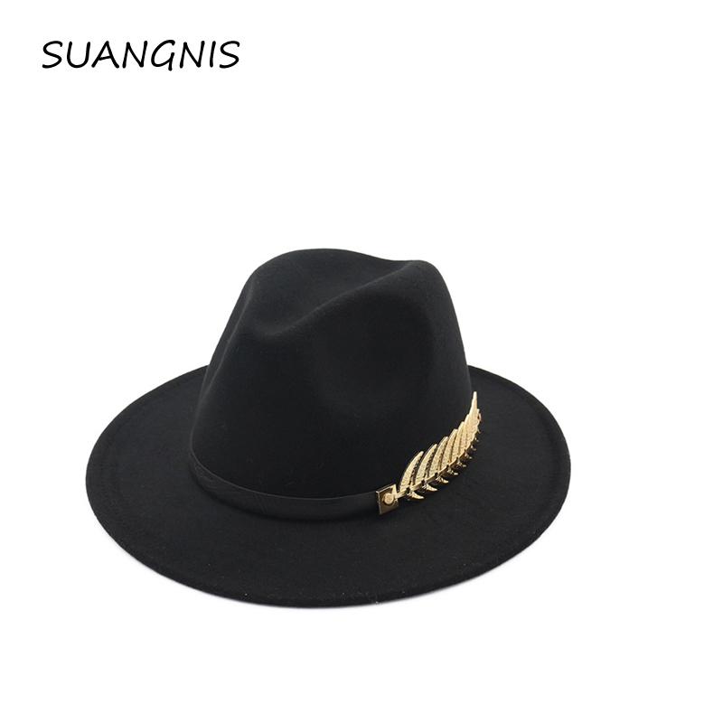 Woolen Felt Hat Panama Jazz Fedoras hats with Metal Leaf Flat Brim Formal Party And Stage Top Hat for Women men unisex, Blue
Woolen Felt Hat Panama Jazz Fedoras hats with Metal Leaf Flat Brim Formal Party And Stage Top Hat for Women men unisex, Blue
