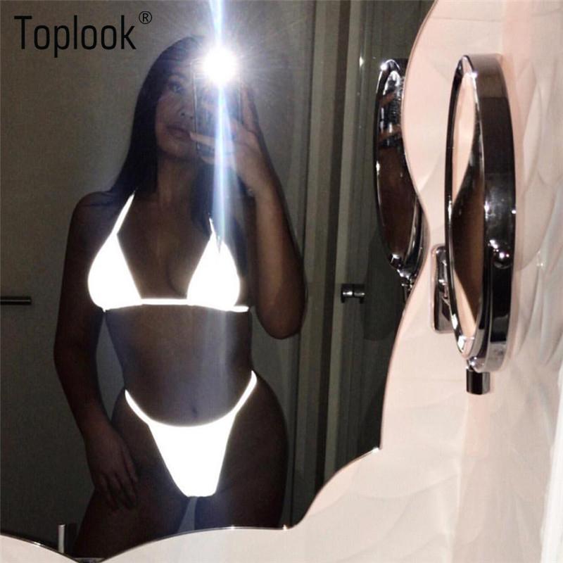 Toplook Reflective bra Set Sexy Women Fashion 2 Piece Set Lace Up Crop Top and Thong Shorts Beach Club Outfits 2pc Sets 2020 New, Silver
Toplook Reflective bra Set Sexy Women Fashion 2 Piece Set Lace Up Crop Top and Thong Shorts Beach Club Outfits 2pc Sets 2020 New, Silver