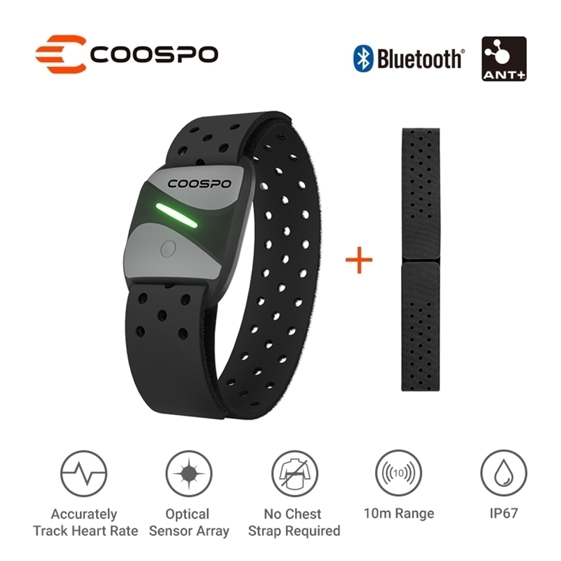 

CooSpo HW807 HRV Heart Rate Monitor Armband Optical Outdoor Fitness Sensor Bluetooth 4.0 ANT+ IP67 Running Cycling for Wahoo 220208