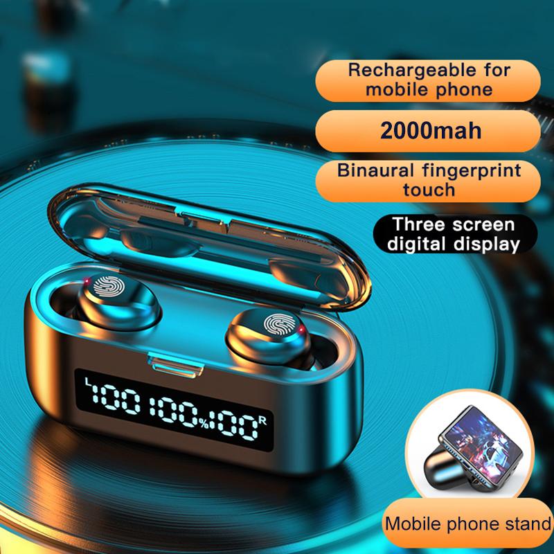 TWS wireless bluetooth headset new LED digital display binaural in-ear sports headset 5.0 mini earphone and microphone, White
TWS wireless bluetooth headset new LED digital display binaural in-ear sports headset 5.0 mini earphone and microphone, White