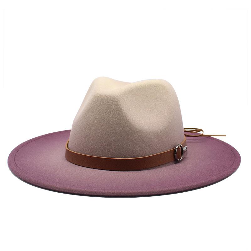 Wide Brim Hats Winter Autumn Two-color Gradient Imitation Woolen Women Men Ladies Fedoras Top Hat Jazz Caps European American Bowler, Purple
Wide Brim Hats Winter Autumn Two-color Gradient Imitation Woolen Women Men Ladies Fedoras Top Hat Jazz Caps European American Bowler, Purple