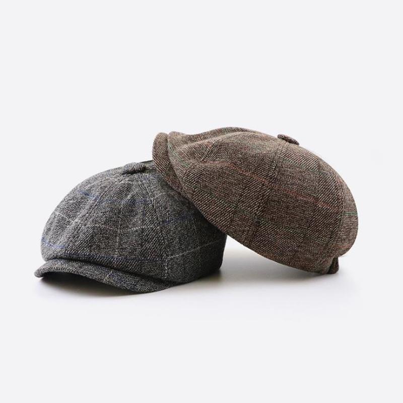 New fashion plaid beret versatile classic with a little elastic hats fashion three beret men's casual hat high quality caps, As shown
New fashion plaid beret versatile classic with a little elastic hats fashion three beret men's casual hat high quality caps, As shown