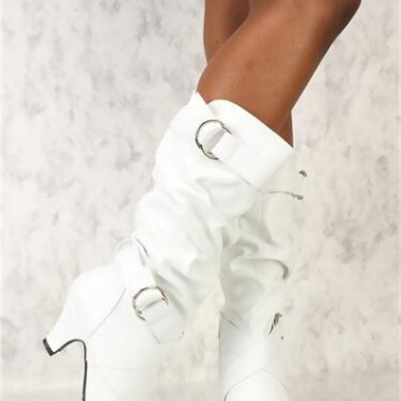 2020 Boots Woman Winter Round Foot Heavy Jump Low Tacones Leather Sexy Metal Circle Female 78gp, The picture 
2020 Boots Woman Winter Round Foot Heavy Jump Low Tacones Leather Sexy Metal Circle Female 78gp, The picture