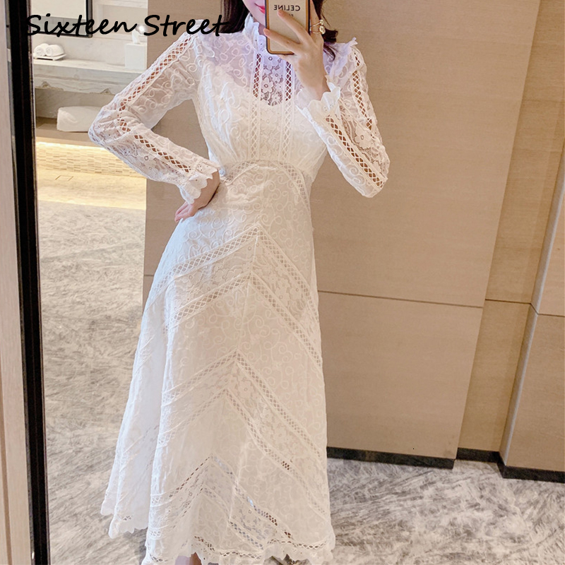 New White Lace for the Woman Long Sleeve High Waist Slices Hollow Spring Dress Vintage Lady Clothes 4u7p
New White Lace for the Woman Long Sleeve High Waist Slices Hollow Spring Dress Vintage Lady Clothes 4u7p