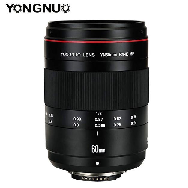 YONGNUO YN60mm F2Ne MF 0.234m Macro Lens Manual Focus with Distance Indicator for Nikon D7500 D810 D800 D5 Camera
YONGNUO YN60mm F2Ne MF 0.234m Macro Lens Manual Focus with Distance Indicator for Nikon D7500 D810 D800 D5 Camera