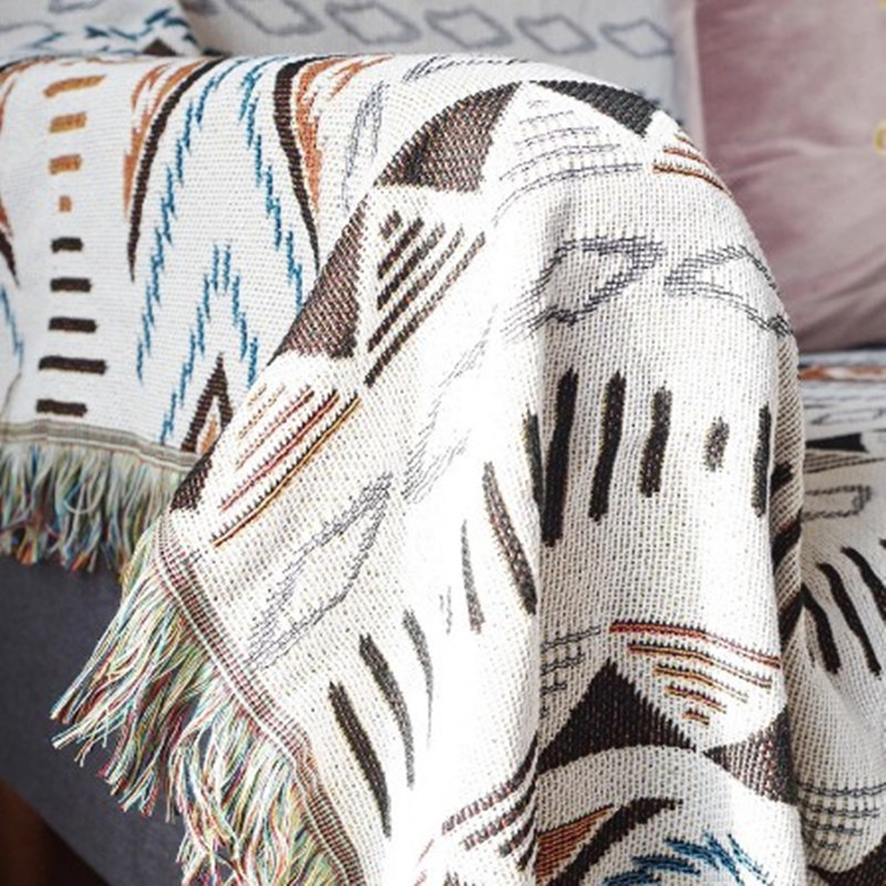 Geometry Throw Blanket Sofa Towel Blanket For Couch Sofa Decorative Slipcover Throws Rectangular Stitching Travel Plane Blanket