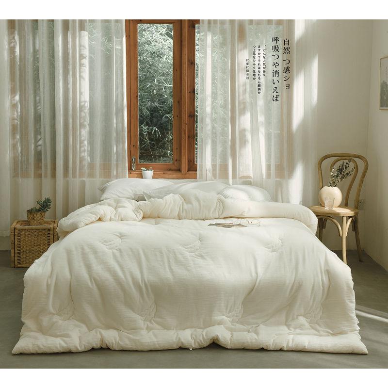 100% cotton class A spring and autumn quilt with core warm double oversize winter quilt, White
100% cotton class A spring and autumn quilt with core warm double oversize winter quilt, White