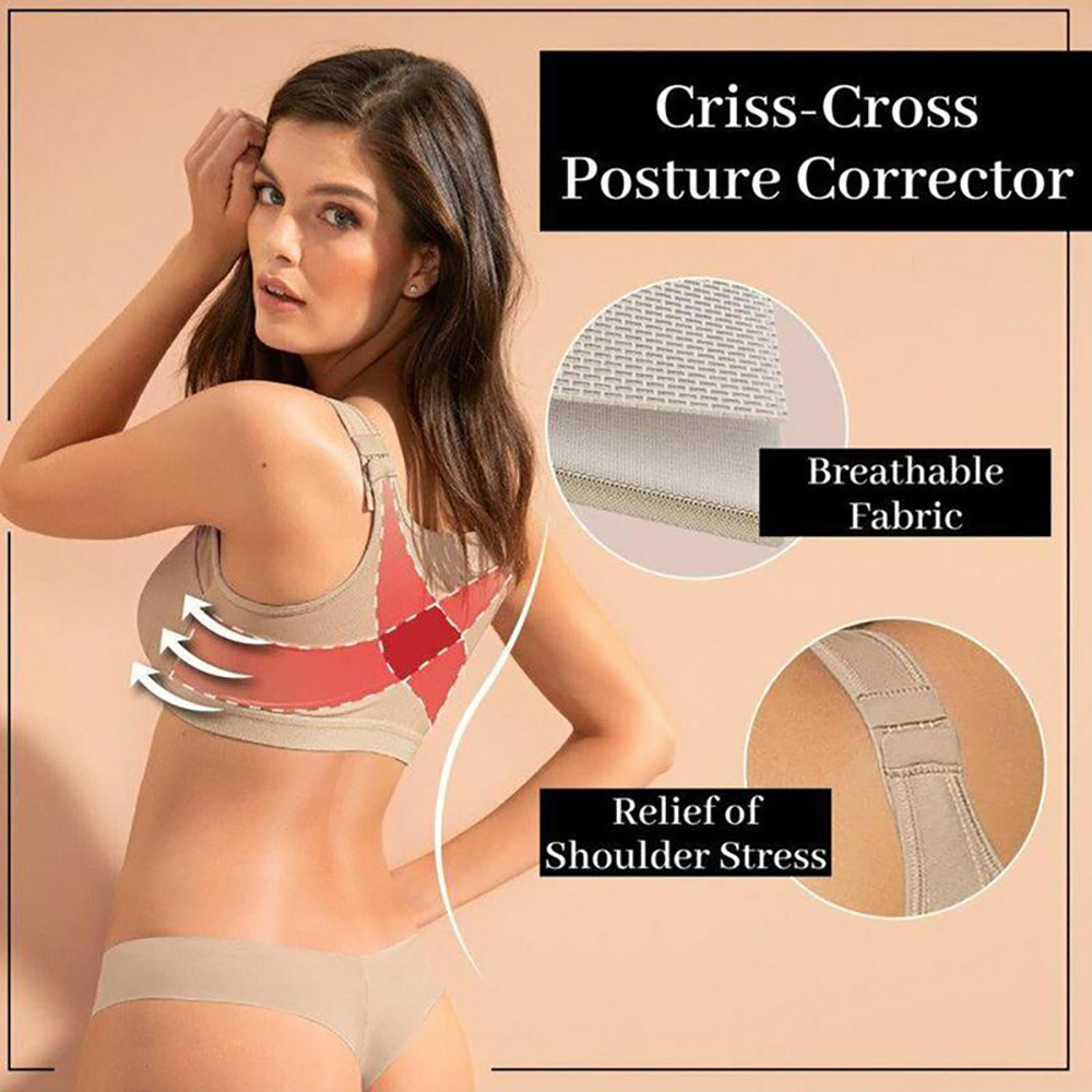BL Women Bra Posture Corrector Lift Up Shockproof Sexy Fitness Vest Bras Support Underwear Cross Back Corset Bra Woman Lingerie 201202