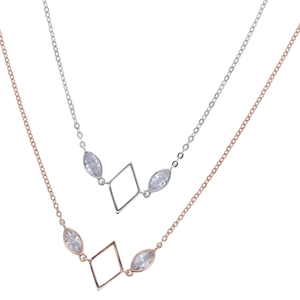 2021 NEW arrived water drop cz paved with hollow square shape charm necklace for women multi layer sexy elegant choker jewelry Gifts