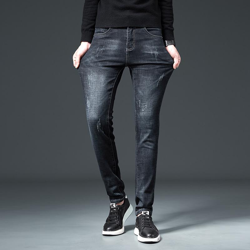 Men's Jeans Winter Autumn Slim Elastic Cotton Italy Eagle Brand Fashion Business Classic Style Denim Pants Trousers Male