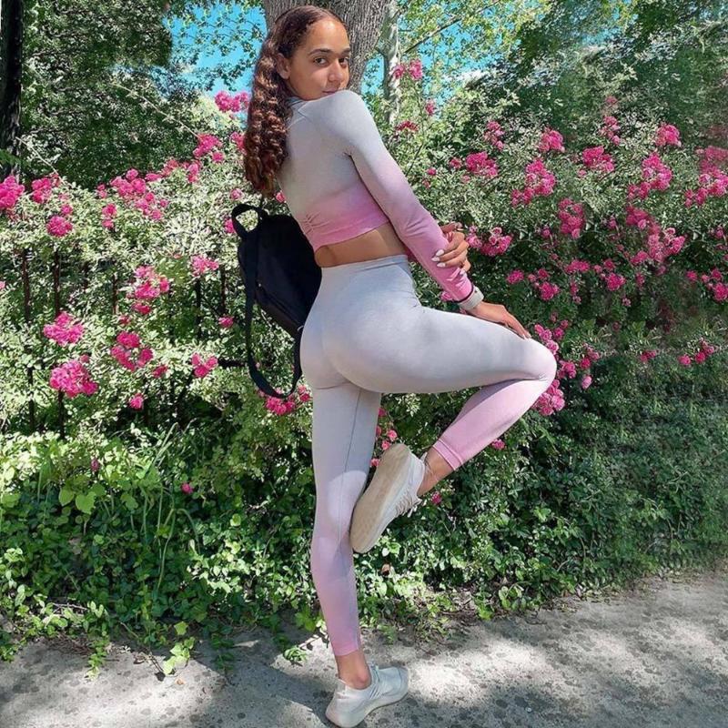 New Gradient Hanging Dyeing Quick-drying Fitness Seamless Long sleeve Suit Women Gym Training Workout Running Sportswear Set
New Gradient Hanging Dyeing Quick-drying Fitness Seamless Long sleeve Suit Women Gym Training Workout Running Sportswear Set