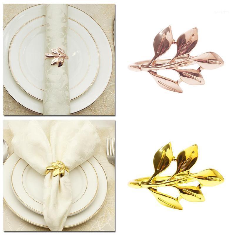 

6PCS Fall Leaves Napkin Rings Gold Christening Bangle Wedding Napkin Decor Shower Holder Party Baptismal Metal Gifts1