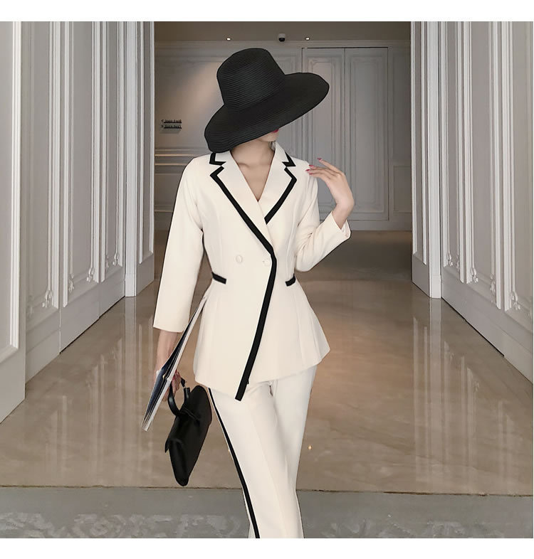 Temperament Women's Suit 2019 Korean Autumn Slim Long Sleeve Women's Jacket Blazer Fashion casual flared pants Twopiece T200818